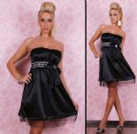 Sexy Strapless Dress Strass Black & bild 154