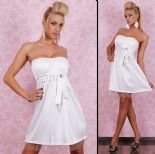 Sexy Strapless Dress Strass White & bild 160