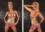 Redial Guld Sexig Top Wet Look & bild 302